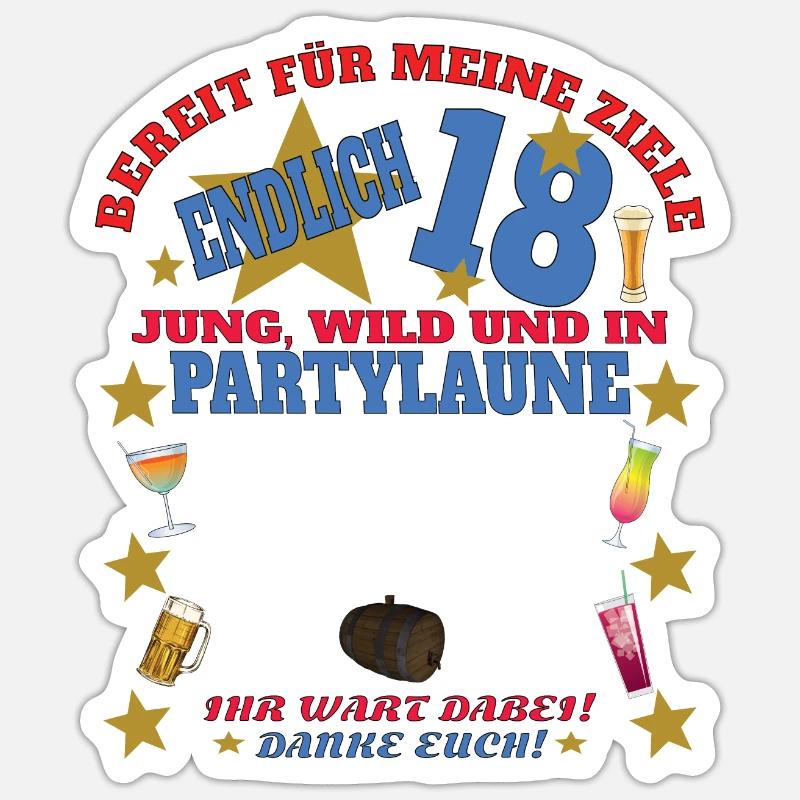 18. Geburtstag Mädchen & Junge Gästebuch - Sticker Größe S (10 x 10 cm) - Mattweiß