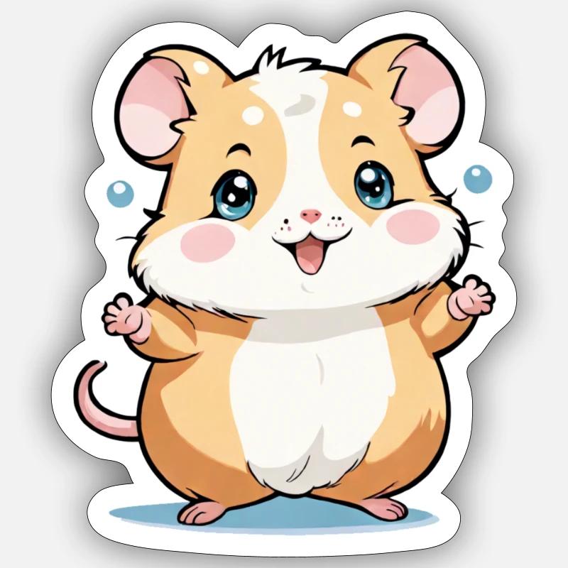 Hamster Student Sticker size S (10 x 10 cm)