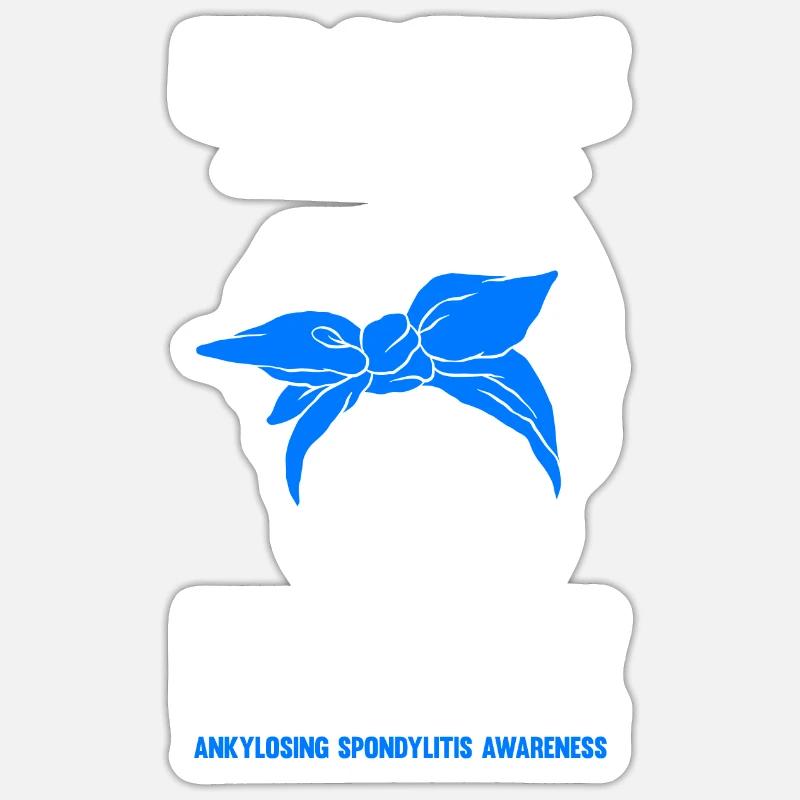 Morbus Bechterew Ankylosing Spondylitis - Sticker Größe S (10 x 10 cm) - Mattweiß
