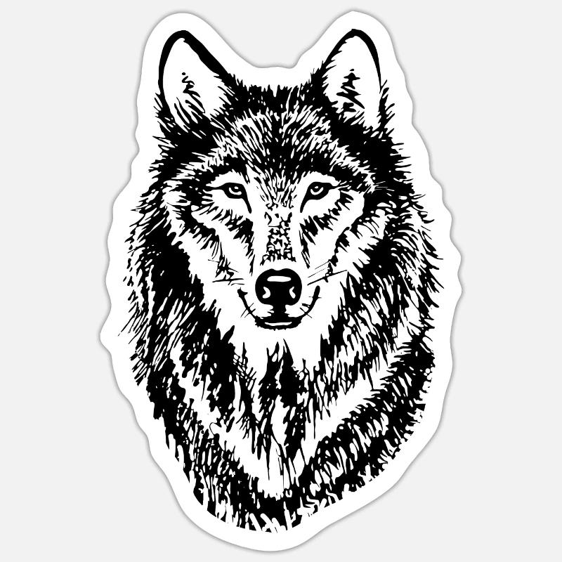 Wolf - Sticker size S (10 x 10 cm) - white matte