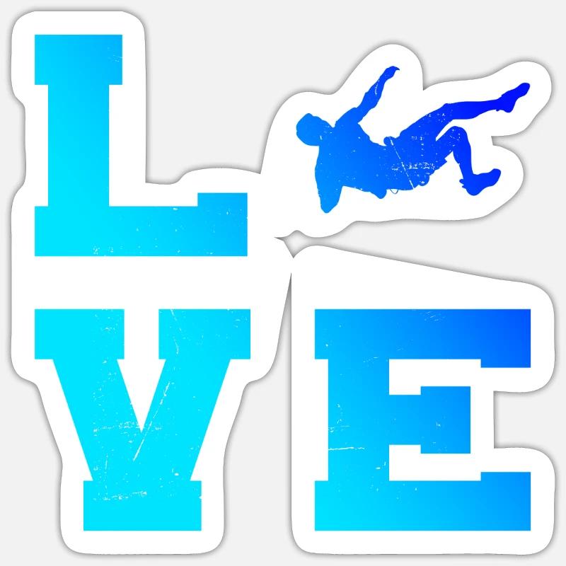 Climber Climbing Bouldering Climber Climbing - Sticker size S (10 x 10 cm) - white matte