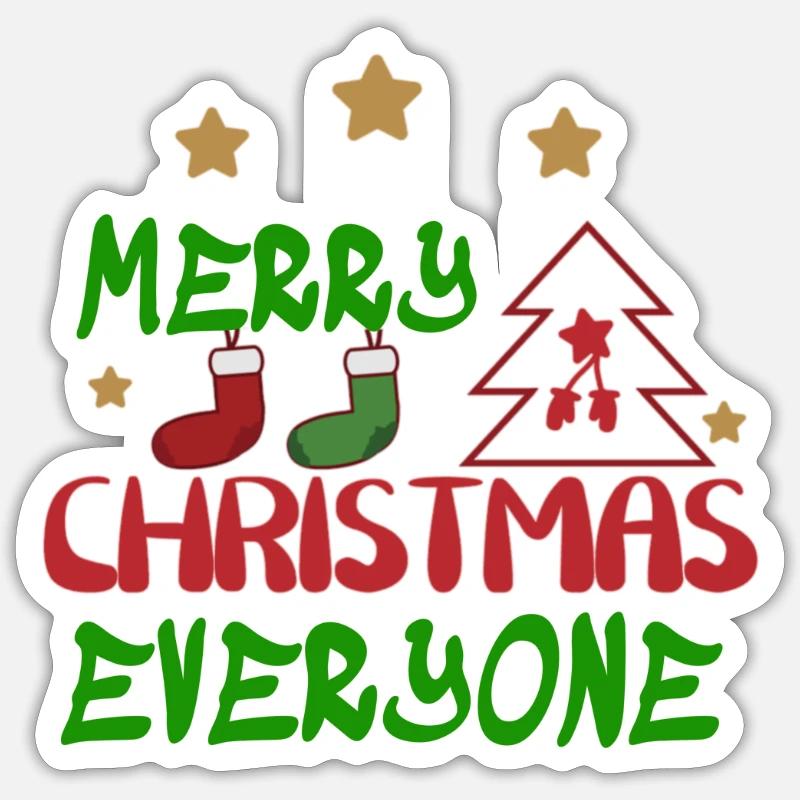 Noël Noël Noël No� - Sticker taille S (10 x 10 cm) - blanc mat