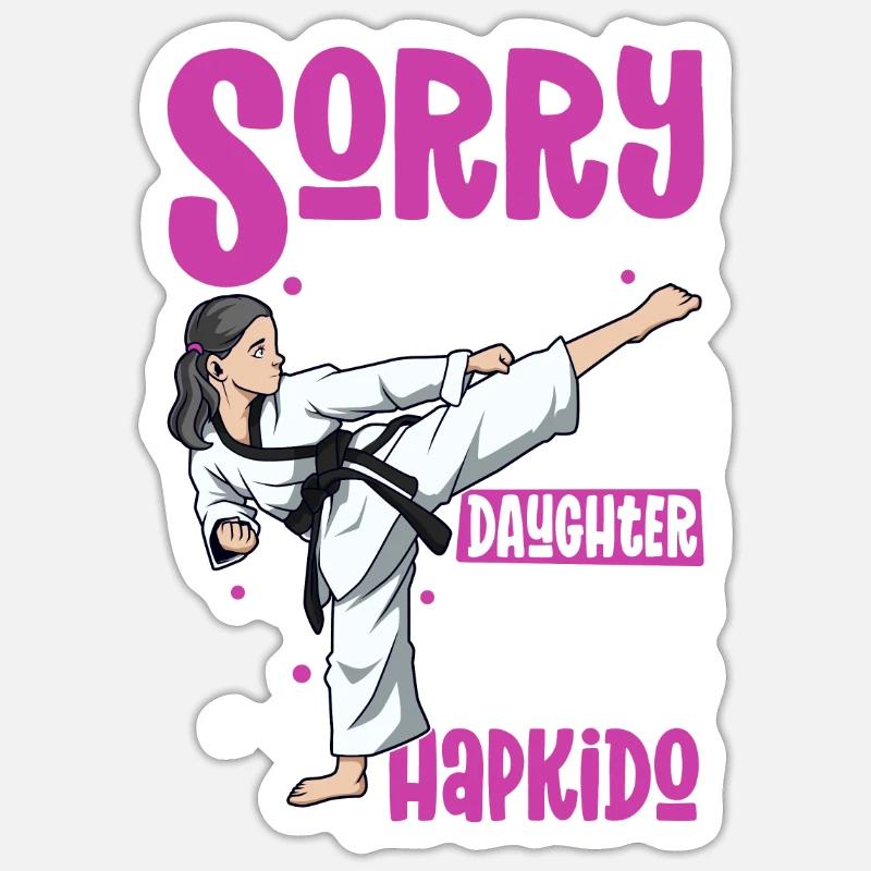 My daughter does Hapkido - Sticker size S (10 x 10 cm) - white matte