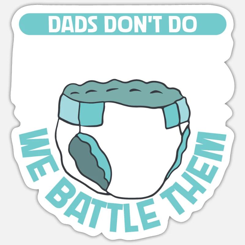 Väter bekämpfen Windeln - Baby wickeln Sticker Größe S (10 x 10 cm)