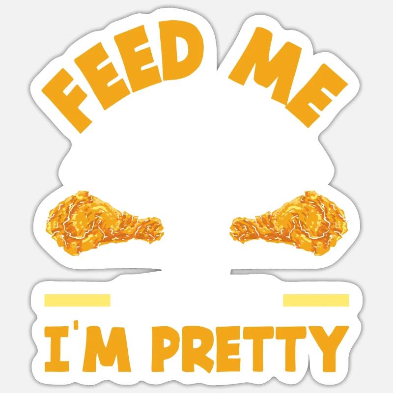 Fried Chicken Hähnchen Geschenk - Sticker Größe S (10 x 10 cm) - Mattweiß