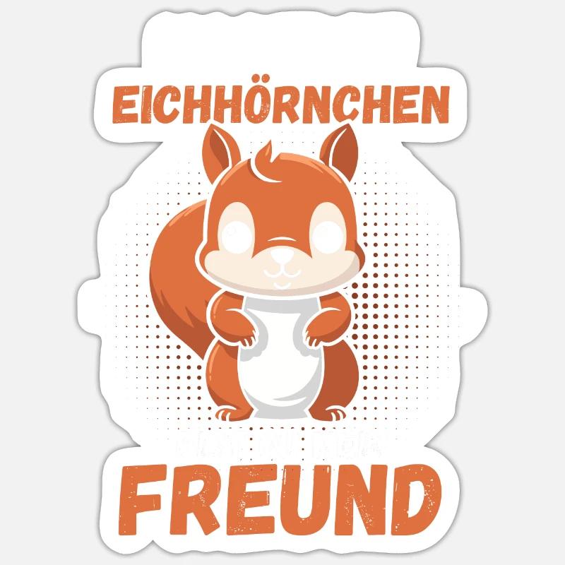 Eichhörnchen - Sticker Größe S (10 x 10 cm) - Mattweiß