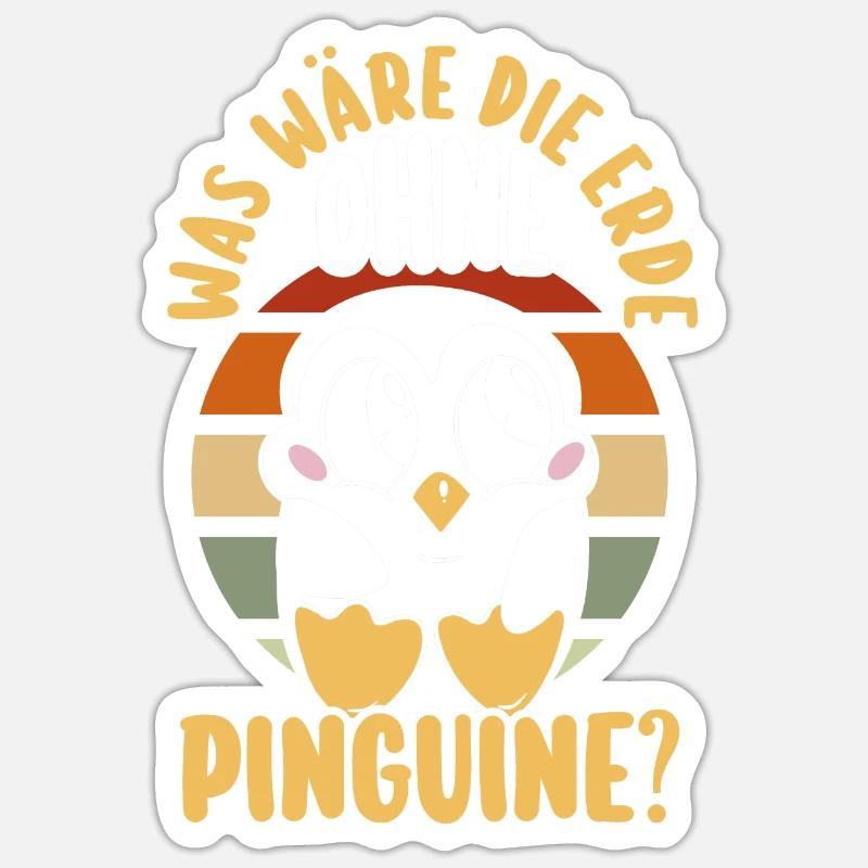 Pinguin - Sticker Größe S (10 x 10 cm) - Mattweiß