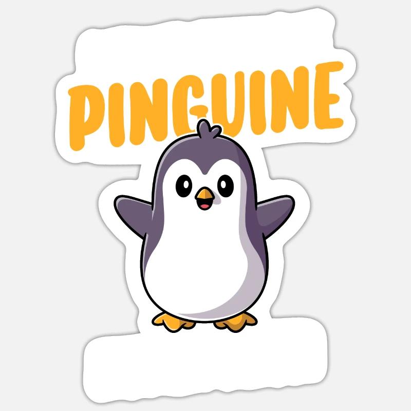 Pinguin - Sticker Größe S (10 x 10 cm) - Mattweiß