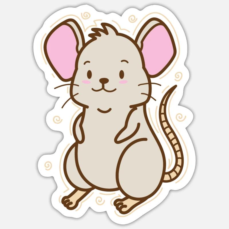 Mouse, Nature, Cheese, Pet - Sticker size S (10 x 10 cm) - white matte