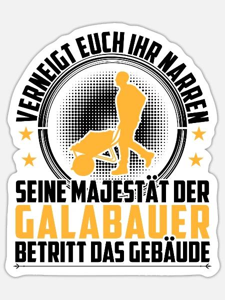 Seine Majestät der Galabauer Landschaftsgärtner - Sticker Größe S (10 x 10 cm) - Mattweiß