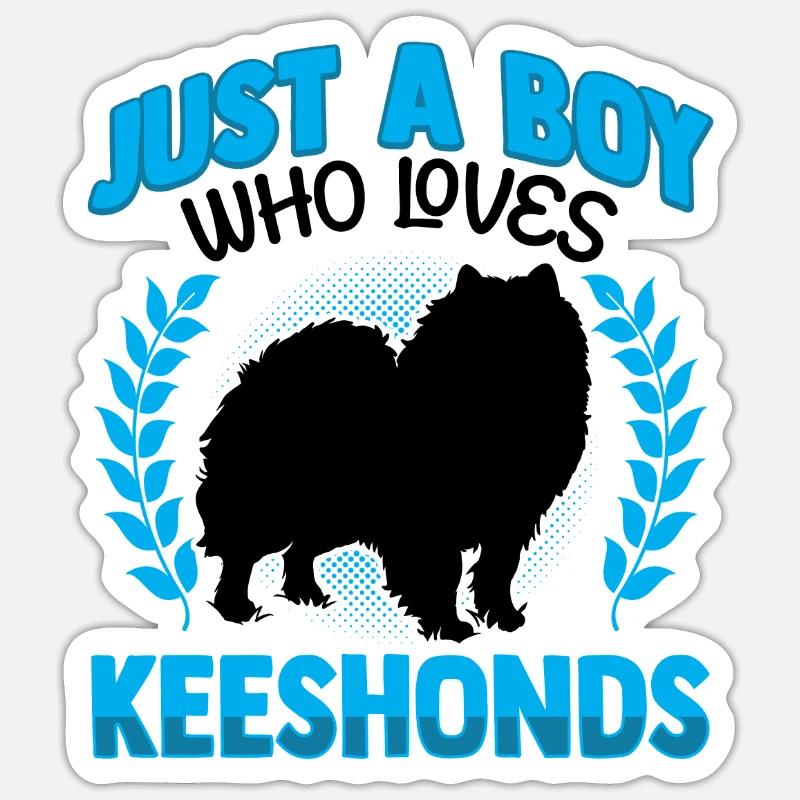 Junge der Wolfsspitz liebt Deutscher Spitz Sticker Größe S (10 x 10 cm)