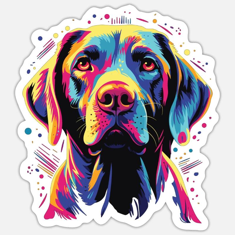 Wasserfarben Farbenfroher Pointer Sticker Größe S (10 x 10 cm)