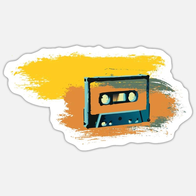 Cassette - Sticker taille S (10 x 10 cm) - blanc mat