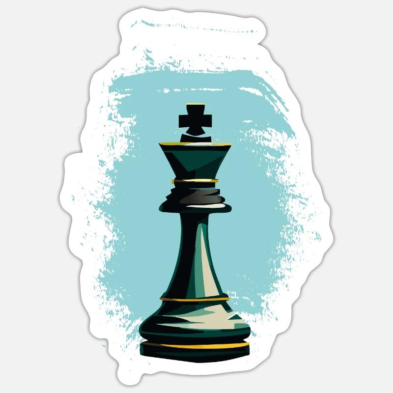 Chess King - Sticker size S (10 x 10 cm) - white matte