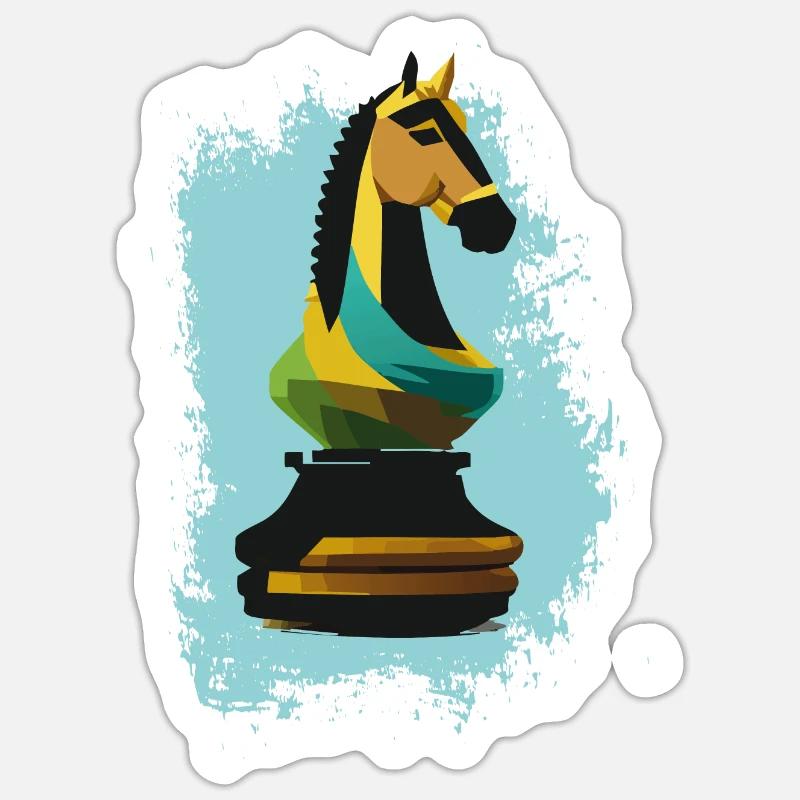Échecs, Cheval Sticker taille S (10 x 10 cm)