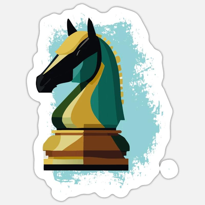 Échecs, Cheval Sticker taille S (10 x 10 cm)