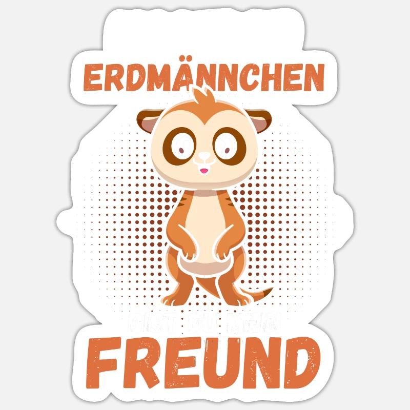 Erdmännchen - Sticker Größe S (10 x 10 cm) - Mattweiß