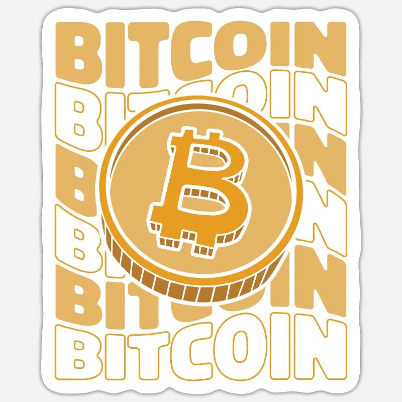 Bitcoin Text Crypto Kryptowährung Blockchain Sticker Größe S (10 x 10 cm)