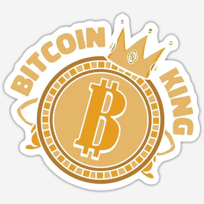 Bitcoin King Kryptowährung Blockchain Crypto - Sticker Größe S (10 x 10 cm) - Mattweiß