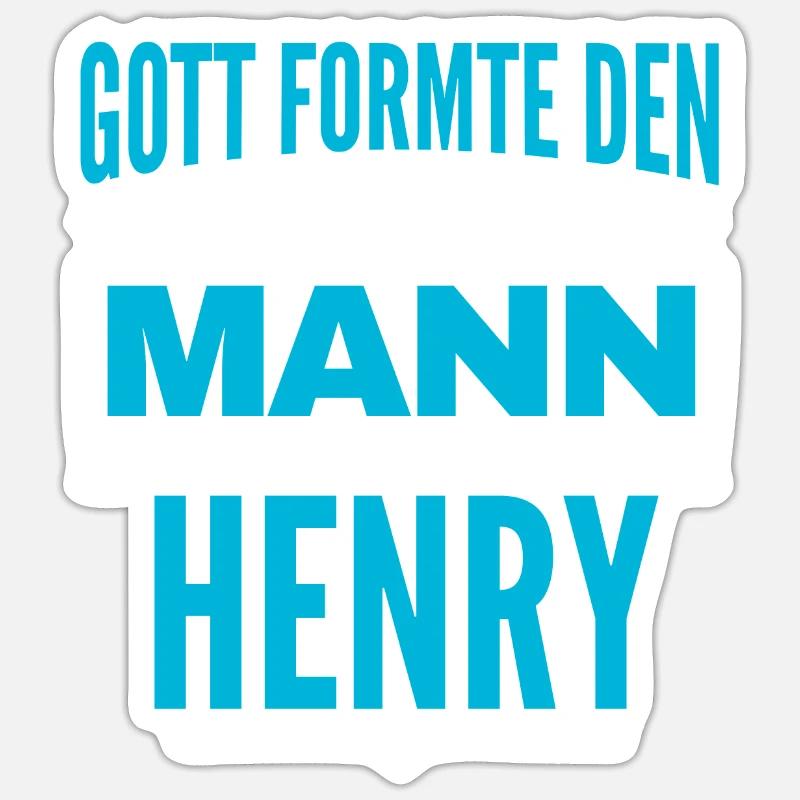 Henry Name Design - Sticker Größe S (10 x 10 cm) - Mattweiß