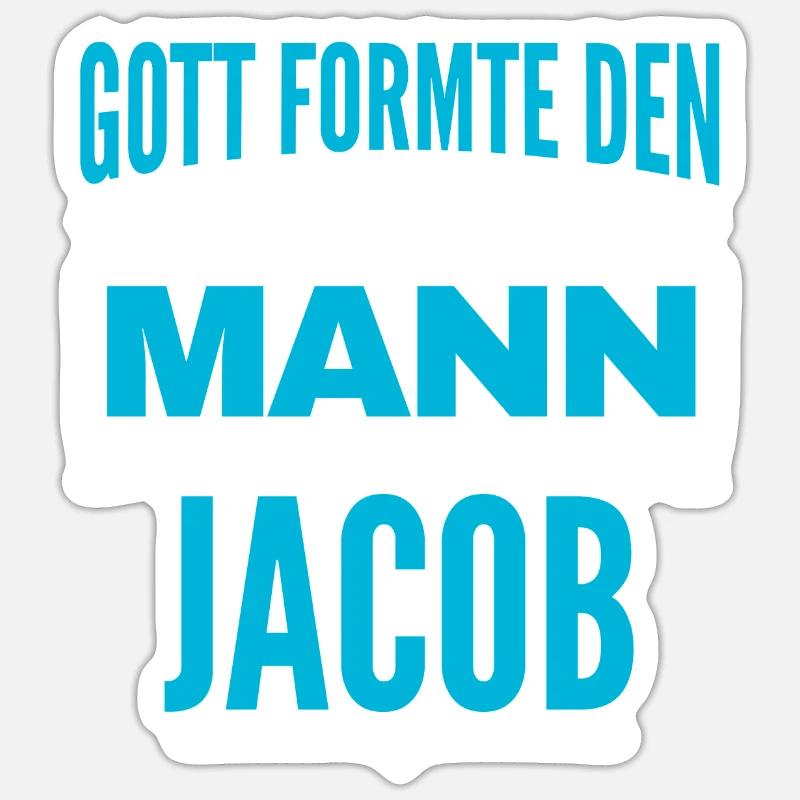 Jacob Name Design - Sticker Größe S (10 x 10 cm) - Mattweiß