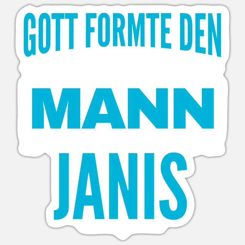 Janis Name Design - Sticker Größe S (10 x 10 cm) - Mattweiß