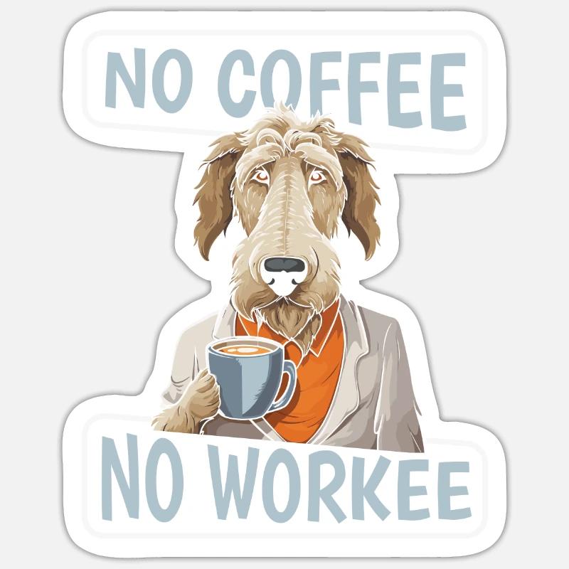 Café Café Irish Wolfhound Sticker taille S (10 x 10 cm)