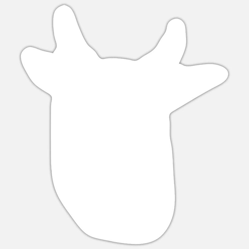 Vache Animal - Sticker taille S (10 x 10 cm) - blanc mat