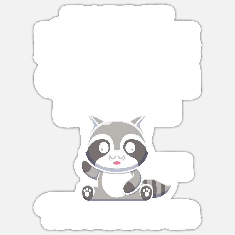 Waschbär - Sticker Größe S (10 x 10 cm) - Mattweiß