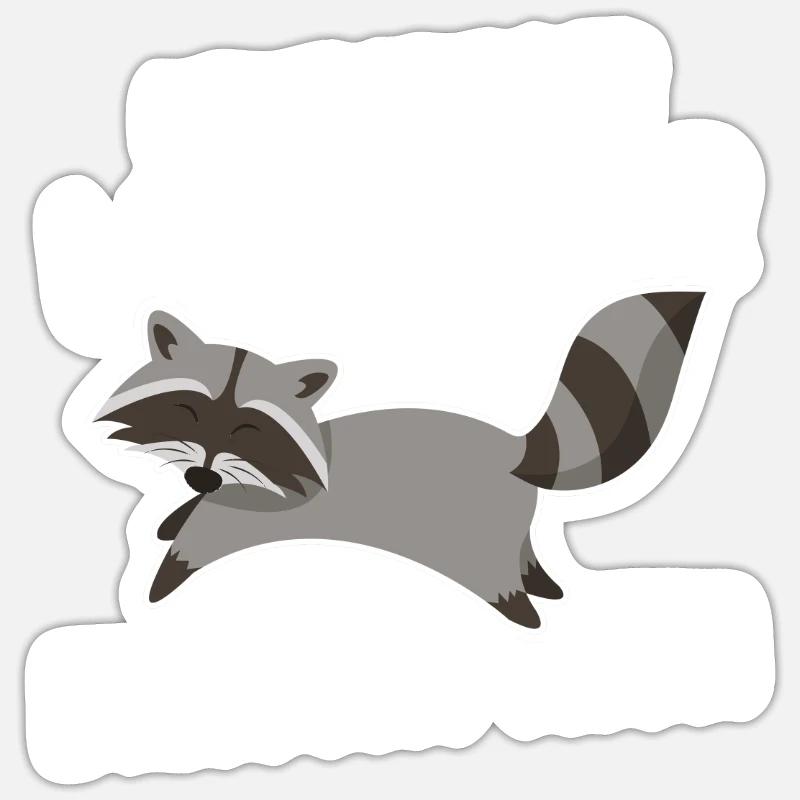 Waschbär - Sticker Größe S (10 x 10 cm) - Mattweiß