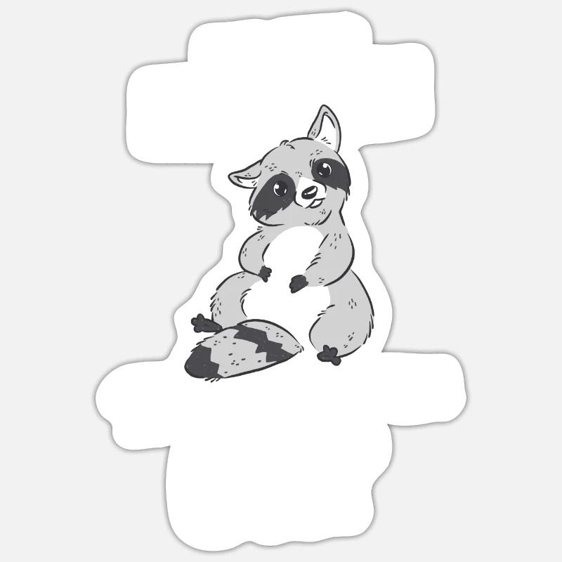 Waschbär - Sticker Größe S (10 x 10 cm) - Mattweiß