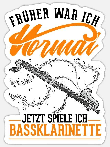 Bassklarinette Geschenk Bassklarinettist - Sticker Größe S (10 x 10 cm) - Mattweiß