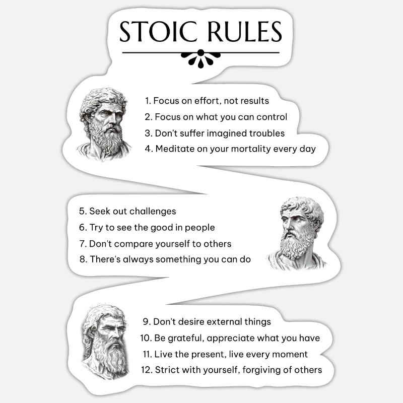 Stoic Rules Sticker size S (10 x 10 cm)