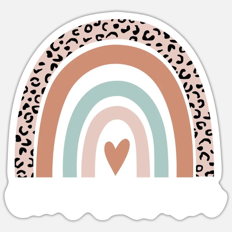 Kommentator Rainbow Leopard Lustiger Kommentator Sticker Größe S (10 x 10 cm)