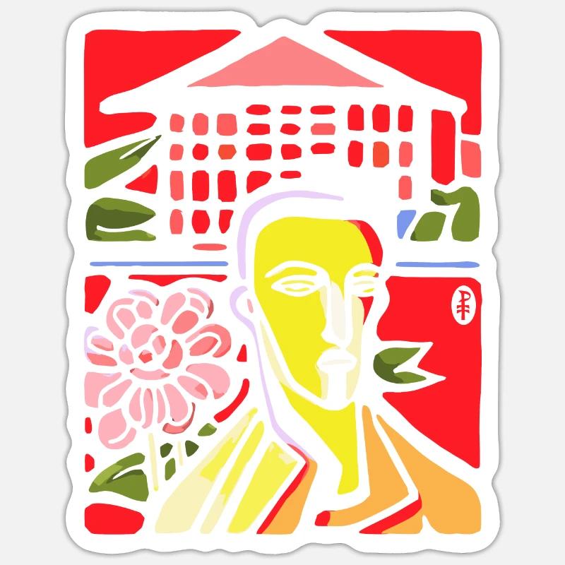 Dissatisfied abstract art guy Sticker size S (10 x 10 cm)