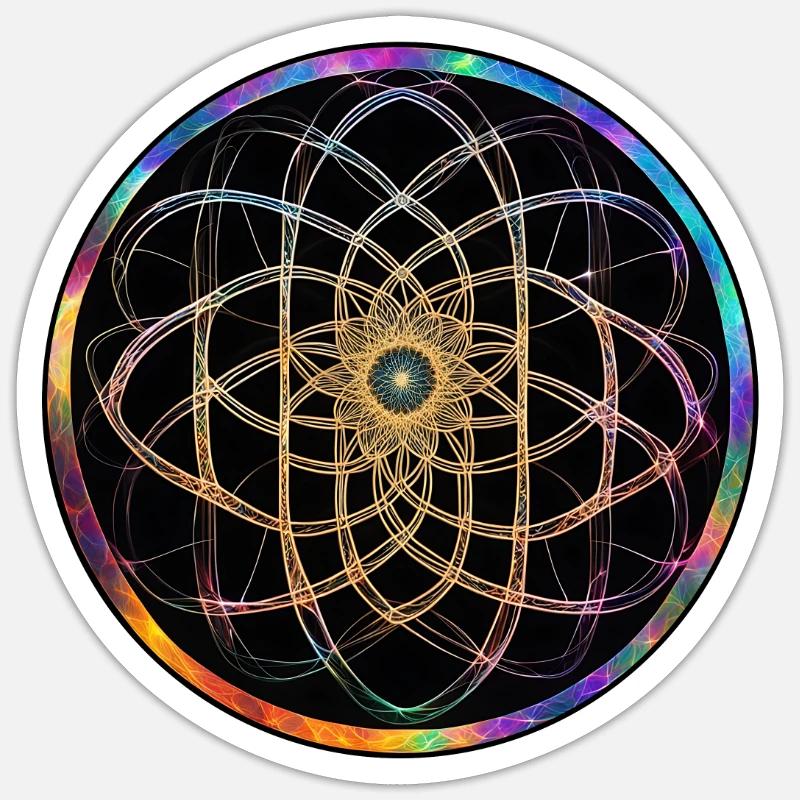 Rainbow Mandala Circle Pattern Sticker size S (10 x 10 cm)