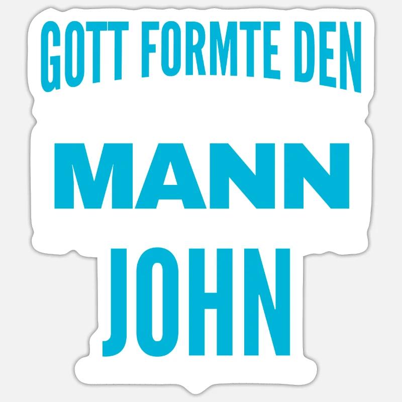 John Name Design - Sticker Größe S (10 x 10 cm) - Mattweiß