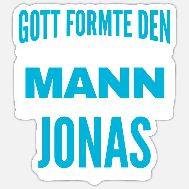 Jonas Name Design - Sticker Größe S (10 x 10 cm) - Mattweiß
