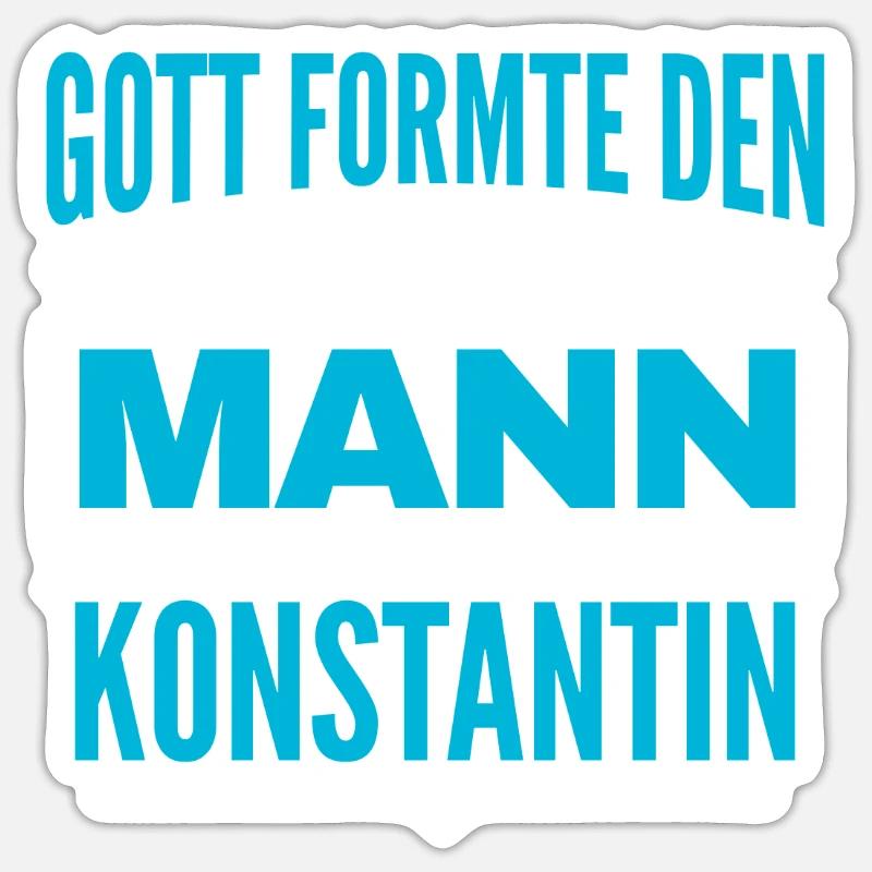 Konstantin Name Design - Sticker Größe S (10 x 10 cm) - Mattweiß