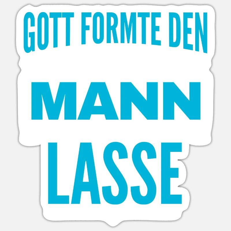 Lasse Name Design - Sticker Größe S (10 x 10 cm) - Mattweiß