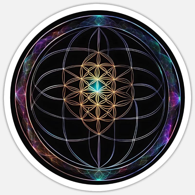 Metatron Scheiben Mandala Glow - Sticker Größe S (10 x 10 cm) - Mattweiß