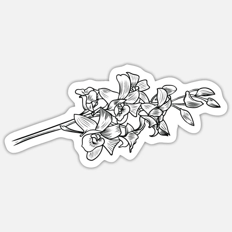 Fleur d’orchidée fleur parfum Sticker taille S (10 x 10 cm)