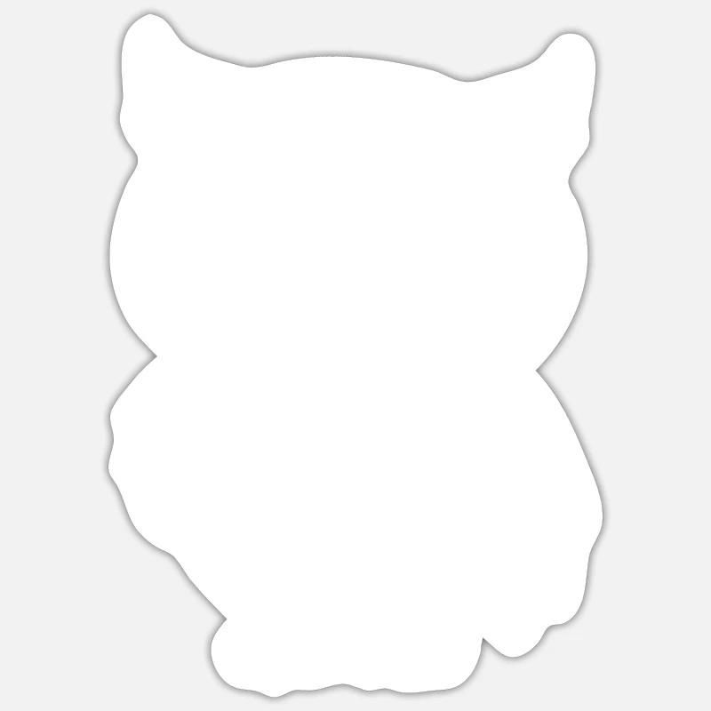 Café Café Hibou - Sticker taille S (10 x 10 cm) - blanc mat