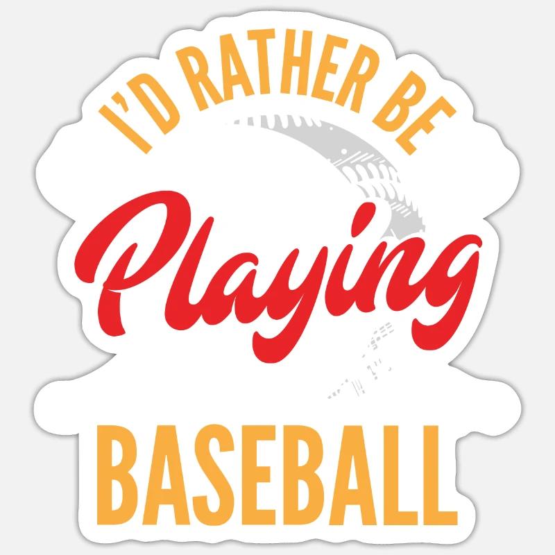 Drôle de baseball - Sticker taille S (10 x 10 cm) - blanc mat