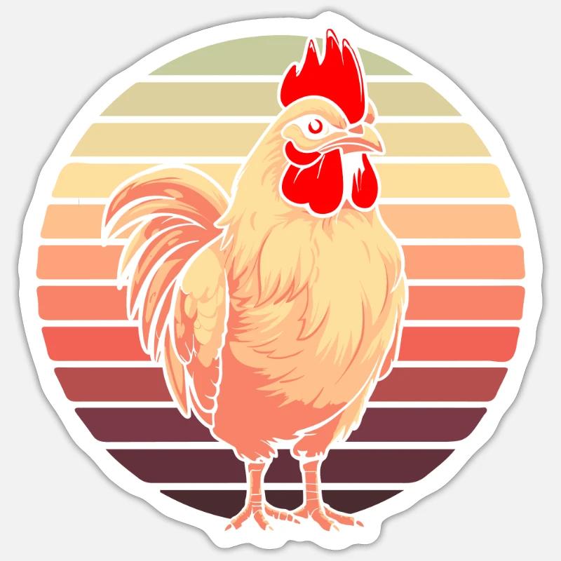 Poule de poulet - Sticker taille S (10 x 10 cm) - blanc mat