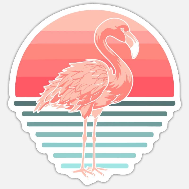 Flamingo - Sticker Größe S (10 x 10 cm) - Mattweiß