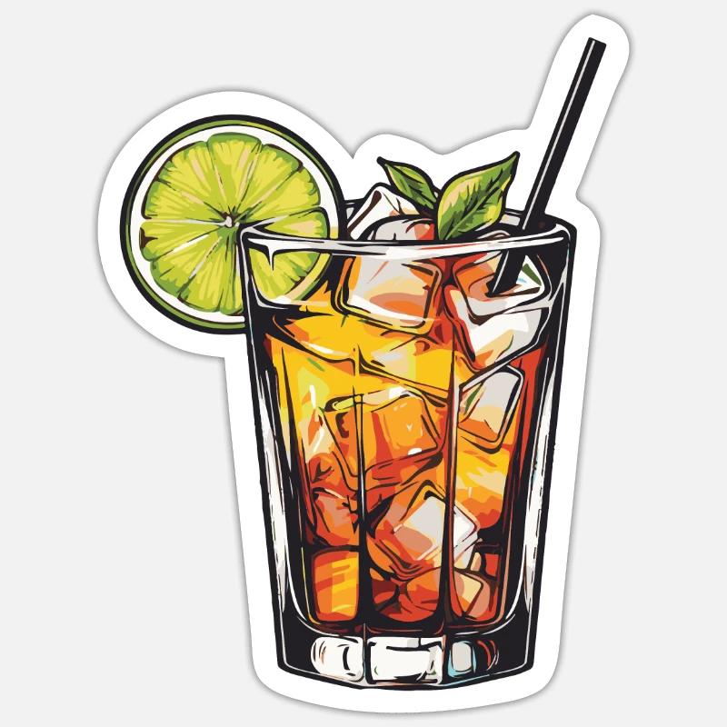 Limonade Drink - Sticker Größe S (10 x 10 cm) - Mattweiß
