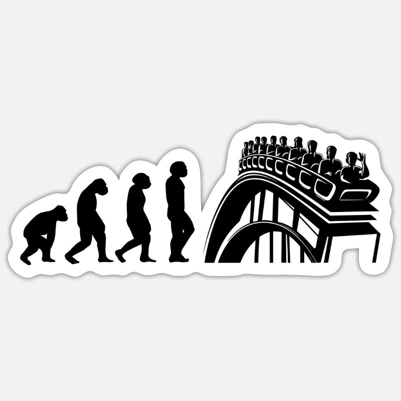 Freizeitpark Jahrmarkt Rummelplatz Kirmes - Sticker Größe S (10 x 10 cm) - Mattweiß