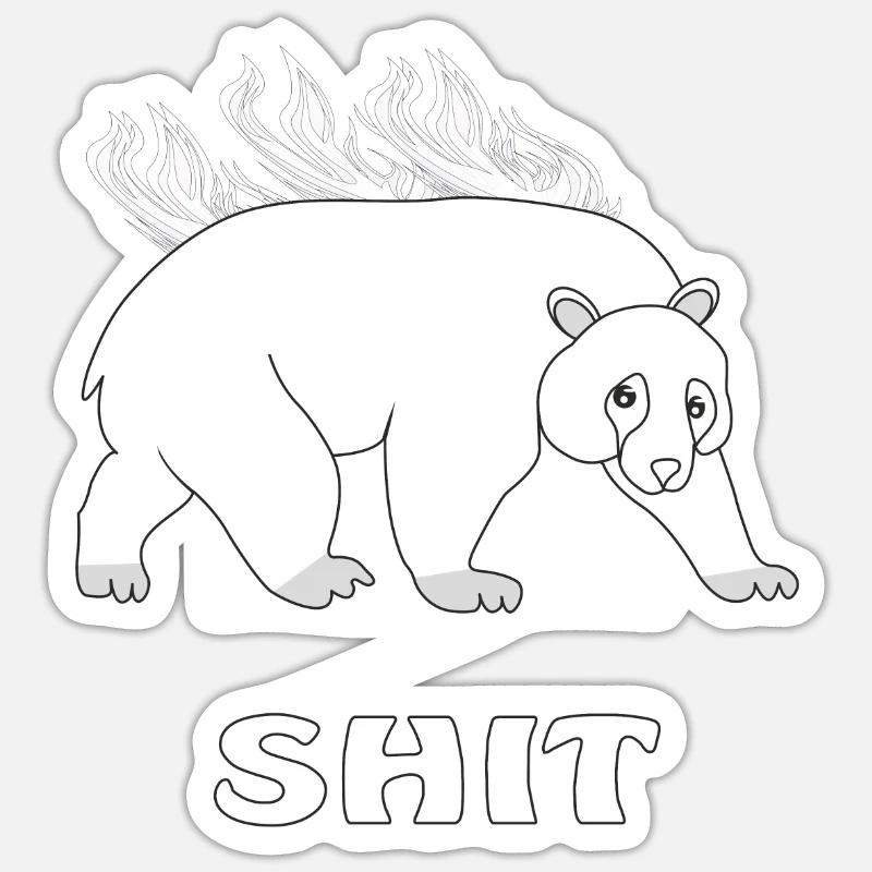 POLAR BEAR SHIT - Sticker size S (10 x 10 cm) - white matte
