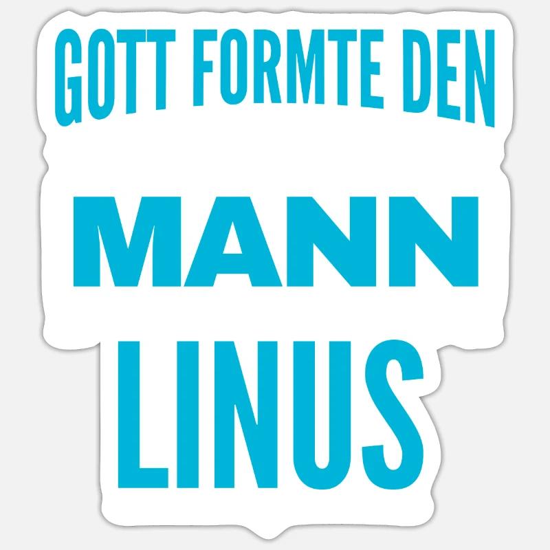 Linus Name Design - Sticker Größe S (10 x 10 cm) - Mattweiß